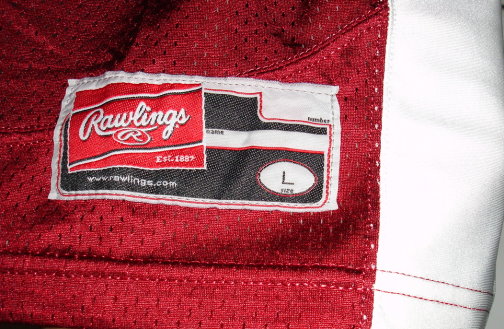 Rawlings High School Football Jersey Maroon White Mens Large Chargers Burgundy